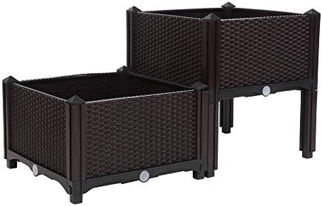Set of 2 Raised Garden Bed for Vegetables Elevated Planter Box with Legs Outdoor Patio Flower Herb Container Gardening - Image 5