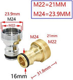 Garden Connector Adapter 30 Pieces Of Brass Female M22 M24 Male Threaded Connector 5/8" Faucet Quick Connector For Bathroom Faucet Copper Fittings (Color : Plating silver) - Image 3