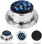 Mechanical Kitchen Timers for Cooking,Dark Blue Butterflies Printed 60 Minute Magnetic Countdown Timer,Cute Cooking Timers with Alarm,Stainless Steel Time Timer Manual No Batteries Required - Image 3
