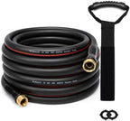 50FT Rubber Garden Hose, 5/8'' Flexible Water Hose & 3/4'' Brass Fittings by Unknown