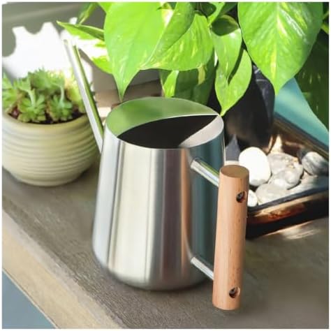 Long-Spout Metal Watering Can Stainless Steel Watering Can Watering Pot Gooseneck Plant Waterer Easy Fill Gardening Tool - Image 5