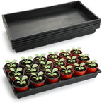 RooTrimmer 1020 Nursery Pot Trays 5 Pack, Plastic Flat Seed Starter Tray, Reusable Seedling Starting Tray for Holding and Carrying Plant Pots (Black) by RooTrimmer