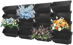 16 Pack Vertical Garden Planter,13 inch Wall Mounted Planter for Patio Indoor Outdoor Decor, Garden Self Watering Pot Balcony Plant Vegetable Fruit Herb Hanging Pocket Holder Flowerpot (Black) - Image 2