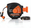 Garvee Retractable Garden Hose Reel 1/2'' 130FT, Auto Rewind Hose with 10 Pattern Nozzle, Lock Any Length Water Hose, Wall Mounted 180° Swivel Bracket, 3-Layer PVC Hose with Brass Couplings by Garvee
