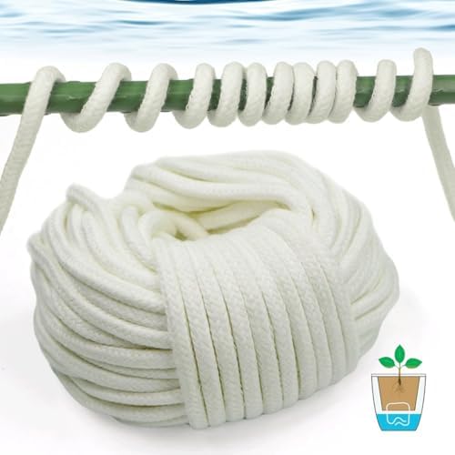 10m White Potted Water Absorbent Polyester Rope Self Watering Wick Cord, for DIY Round Automatic Waterer Soil Moisturizing Part(Length 10m(Dia 4mm)) - Image 4