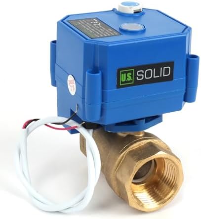 U.S. Solid 1 in Brass Motorized Ball Valve, Manual Override, Normally Open, Standard Port, 9-24V AC/DC, 2-Wire Auto Return, NPT - Image 3