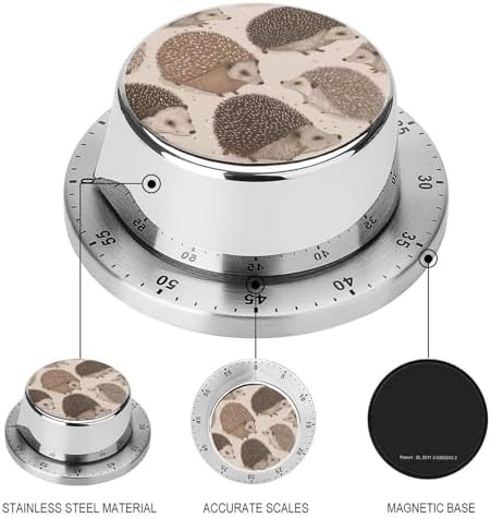 Mechanical Kitchen Timers for Cooking,Small Animal Pattern Printed 60 Minute Magnetic Countdown Timer,Cute Cooking Timers with Alarm,Stainless Steel Time Timer Manual No Batteries Required - Image 3