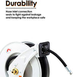 ReelWorks Oil Hose Reel Retractable 1/2" Inch x 50' Foot Long Premium Commercial SAE100R1AT Hose Max 2320 PSI Industrial Dual Arm Steel Construction - Image 5