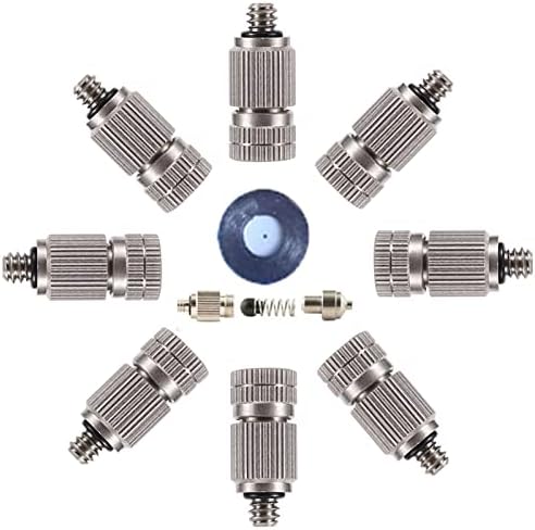 70PCS High Pressure Brass Misting Nozzles Outdoor Anti-drip Fogging Spray Head Outdoor Cooling Misting System Nozzle, UNC 10/24 Brass Misting Nozzles, 0.004-0.039" Orifice(1.0MM) by Melairy