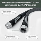 Garden Hose 25ft, Made of TPU(Not PVC), Ultra-Light & Flexible Water Hose, Non-Shrinking, Easy to Store, Drinking Water Safe Material, All-weather, Black&Gray - Image 2