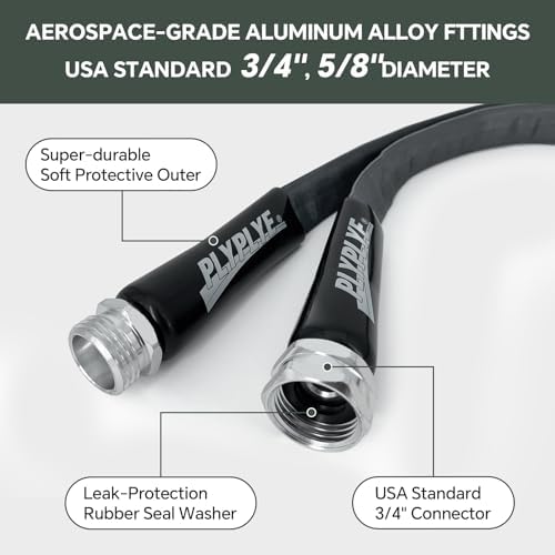 Garden Hose 25ft, Made of TPU(Not PVC), Ultra-Light & Flexible Water Hose, Non-Shrinking, Easy to Store, Drinking Water Safe Material, All-weather, Black&Gray - Image 2