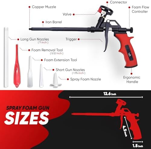 Professional Expanding Foam Spray Gun, 12 Insulation Guns + 108 Extenders - Image 3