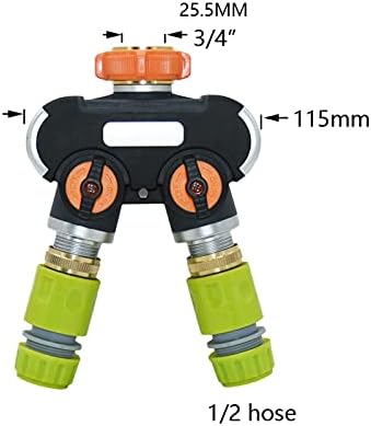 Hose Connector Adapter Garden 1/2 3/4 Inch Hose 2/4 Way Garden Faucet Hose Distributor Brass Plastic Zinc Alloy Y Type Watering Pipe Joint Distributor (Color : Gold) - Image 2