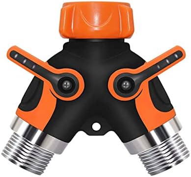 2 Way Y Valve Garden Hose Connector Splitter Adapter, Garden Hose Splitter with Valve, Garden Hose Y Valve Connectors (Color : Orange, Size : 10x8.8x4.8cm) by Unknown