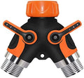 2 Way Y Valve Garden Hose Connector Splitter Adapter, Garden Hose Splitter with Valve, Garden Hose Y Valve Connectors (Color : Orange, Size : 10x8.8x4.8cm) by Unknown