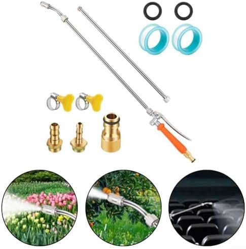 Extendable Spray Wand 44 Inch Stainless Steel Spray Rod with Brass Barb Connector, Retractable Sprayer Wand, Adjustable Nozzle for Garden Hose, Car Wash, Roof Cleaning - Image 5