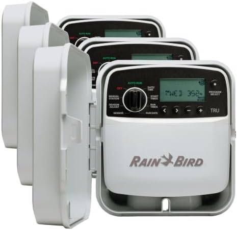 Rain Bird TRU8O Program-Based Indoor/Outdoor Irrigation Controller/Timer, WiFi Ready, 8 Station/Zone (Pack of 3) by RainBird