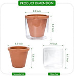 D'vine Dev Self Watering Terracotta Planter Pot, 8 in, 37-X-C-1 - Image 2
