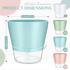 Funnymoom 12 Pack 6 Inch Self Watering Plant Pots Self Watering Planters with with Visual Reservoir and Drainage Hole Plastic Flower Pots for Indoor Plants African Violets Flowers - Image 2