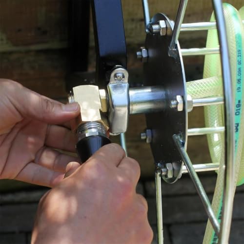 Brass Garden Hose Swivel Elbow Connector, Hose Reel Replacement Adapter Kit - Image 5