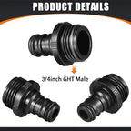 Threlaco 20 Pack Garden Hose Quick Connect with Shut Off Valve, No-Leak 3/4" GHT Plastic Water Hose Fittings for Sprinkler Nozzle Rv Washer Heavy Duty Repair Kit with 40 Adapters & 40 Washers - Image 2