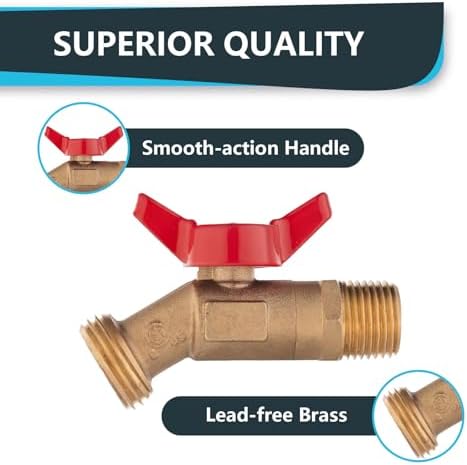 5Pack Seelink 1/2" MIP x 3/4" Male GHT Hose Bibb Valve - Image 4