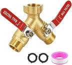 Garden Hose Splitter 2 Way, Heavy Duty Brass Full Flow Y Valve, 3/4" GHT by Erkangsm