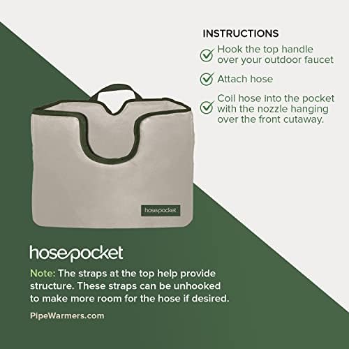 Expandable Garden Hose Holder by Hose Pocket – Store Your Expandable Garden Hose Neatly and Simply – Size Small Designed for 25-50 ft. Hose (Small) - Image 4