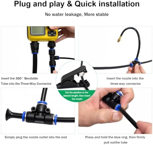 230FT Automatic Drip Irrigation System Kit with 2 Zone Sprinkler Timer - Image 7