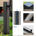 Faucet 304 Stainless Steel Outdoor Vertical Square Garden Water Column, with Faucet and Hose Stand,80cm/31in - Image 3