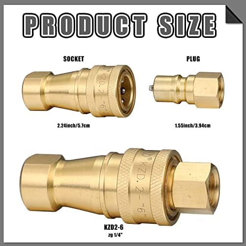 Vinsot 6 Set 2 Set 1/4" Quick Disconnect Coupler Valve for Carpet Cleaning - Image 2