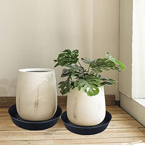 25 Inch Extra Large Planter Saucer, Extra-Deep 4.25 in Black Drip Trays for Flower Pot, Heavy Duty Drainage Tray Indoors No Holes, Plastic Plant Plate Water Catcher for Pots Base 19 20 21 22 in - Image 5