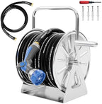 SPECILITE Stainless Steel Garden Hose Reel, 5/8" 75FT Hybrid Rubber Hose by SPECILITE