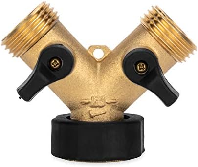 Camco Solid Brass Water Wye Valve- Easy Grip Valve Handles and Simple Water Hose Connection CSA Low Lead Certified - (20123) by Camco
