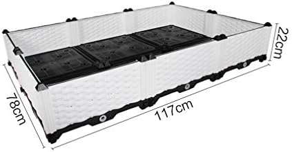 Hershii DIY Garden Raised Bed Rectangular Plant Growing Container Kits Plastic Vegetables Herbs Flowers Large Planter Box for Balcony, Patio, Backyard, Meadow - White - 46.06 X 30.7 X 8.66 Inches - Image 3