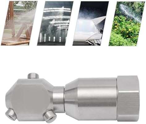 3/4" Portable Rotary Cleaning Nozzle with 3 Jet, Head Internal Thread Washing Nozzle 360° Rotating Stainless Steel Washing Spray Nozzle for Indoor/Outdoor Cleanings (1/2" Internal Thread) - Image 4