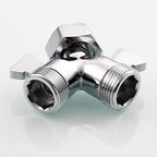 Tecmolog 2 Way Brass Hose Splitter Heavy Duty 3/4" Garden Hose Splitter with Shut Off Valve Chrome, DSF017A - Image 7