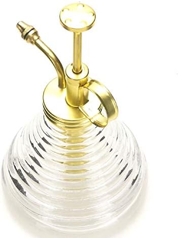 Plant Mister- Clear Color Glass Bottle & Brass Sprayer (Matt Gold) - Image 6