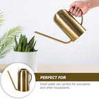 Golden Stainless Steel Watering Pot with Long Spout 1.5 L - Image 7
