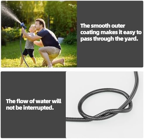 50ft 304 Stainless Steel Garden Hose+Nozzle with 8 Spray Patterns - Image 4