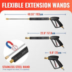 YAMATIC Pressure Washer Gun and 50FT Flexible Hose Stainless Steel Wand - Image 4