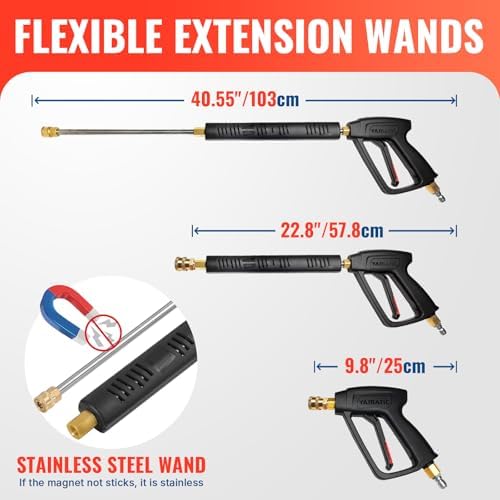 YAMATIC Pressure Washer Gun Hose Kit Stainless Steel Wand - Image 4