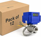 U.S. Solid 1/4 in Motorized Ball Valve, NSF Certified 304 Stainless Steel Electric Valve, Normally Closed, 9-24V DC, 5-Wire Control with Open/Closed Signal Output, Full Port (12-Pack) by USSolid