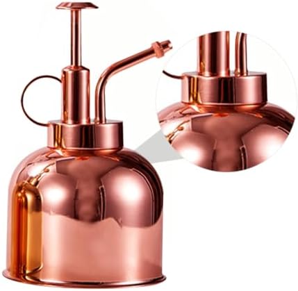 LALAFINA Vintage Plant Watering Can with Pump Rose Gold Stainless Steel Mister for Succulents Easy Grip Portable and Gardening Bottle for Indoor Plants and Baking - Image 5