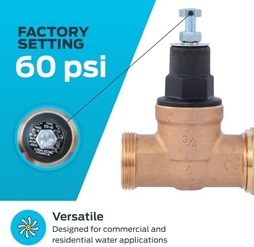Cash Acme EB45 Pressure Regulating Valve, Single Union, 3/4 Inch NPT Female x NPT Female, Poly Top, 60 PSI, PVA16P-SUTH-60 - Image 3