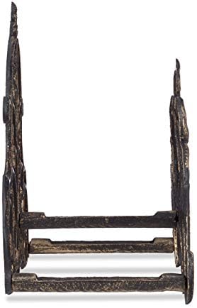 Relaxdays Antique Hose Holder, Cast Iron, Vintage Look, Wall-Mounted, HxWxD: 24 x 31.5 x 15 cm, Garden Hose Hanger, Bronze - Image 3