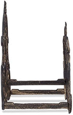 Relaxdays Antique Hose Holder, Cast Iron, Vintage Look, Wall-Mounted, HxWxD: 24 x 31.5 x 15 cm, Garden Hose Hanger, Bronze - Image 3
