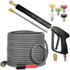 YAMATIC Pressure Washer Gun and 50FT Flexible Hose Stainless Steel Wand by YAMATIC