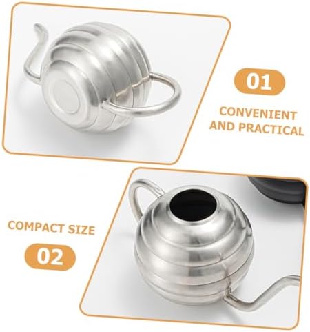 Toyvian Stainless Steel Garden Watering Can for Indoor Outdoor Plants Metal Watering Pot with Large Capacity for Office Home Garden Use Silver - Image 2