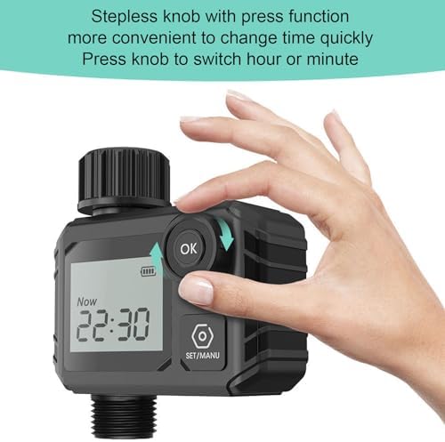 Sprinkler Timer 1 Zone, NH3/4 Inch Programmable Automatic Irrigation Controller Faucet Garden Hose Water Timer for Lawn Watering, Potting Drip Irrigation, Yard, Outdoor - Image 6